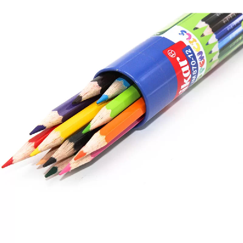 مداد رنگی ۱۲ رنگ استوانه ای پارسیکار مدل JM870-12