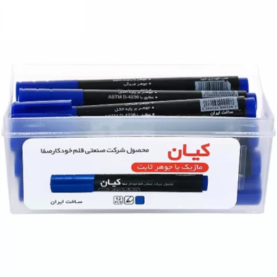 ماژیک معمولی آبی نوک تخت کیان پِرمِنِنت ( جوهر ثابت )
