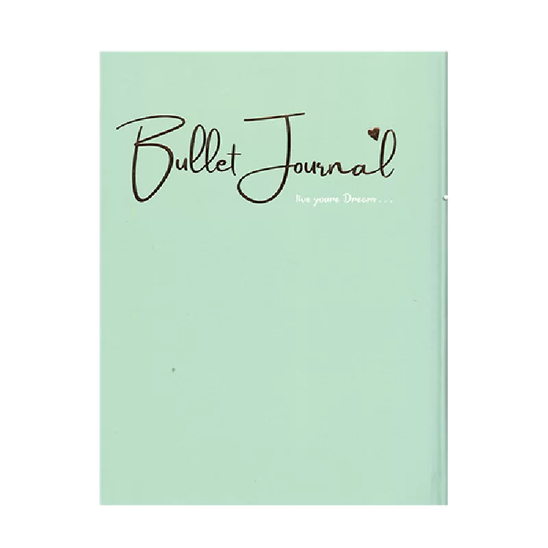 دفتر فانتزی طلاکوب bullet journal جلد سخت ته چسب سایز A5