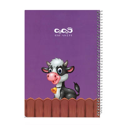 دفتر نقاشی فانتزی  ۵۰ برگ طرح حیوانات جلد گلاسه فنری