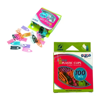 گیره کاغذ پلاستیکی رنگی شیرینگ 100 عددی