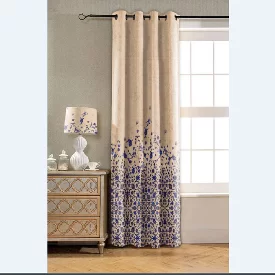 پرده چاپی طرح گل ریز آبی مدل  curtain519