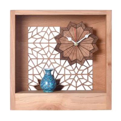 ساعت رومیزی مدل فرصت طرح گره چینی مینا