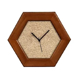 ساعت چوبی مجموعه فرصت طرح دیواری شش ضلعی