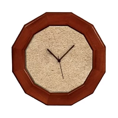 ساعت چوبی مجموعه فرصت طرح دیواری ۱۲ ضلعی