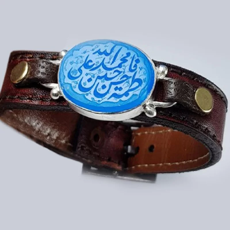 دستبند چرم پنج تن آل عبا