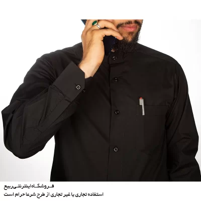 پیراهن مشکی یقه دیپلمات ربیع