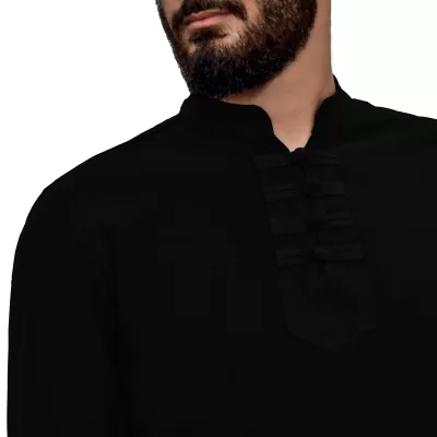 پیراهن الیافی مشکی چهار گره