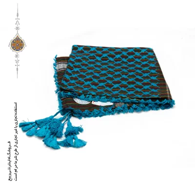 چفیه عربی رنگ آبی زمینه مشکی