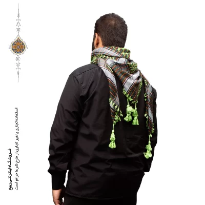 چفیه عربی رنگ سبز روشن زمینه مشکی