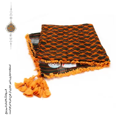 چفیه عربی رنگ نارنجی زمینه مشکی