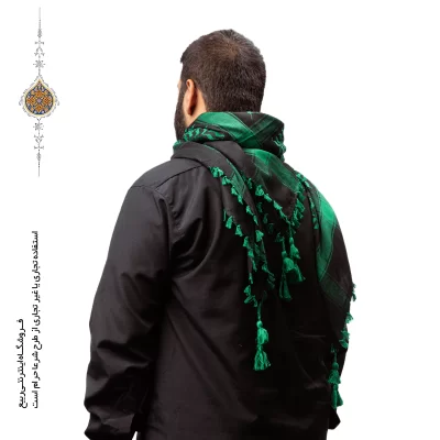 چفیه عربی رنگ سبز زمینه مشکی