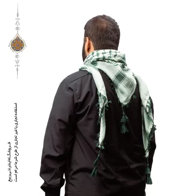 چفیه عربی رنگ سبز زمینه سبز روشن