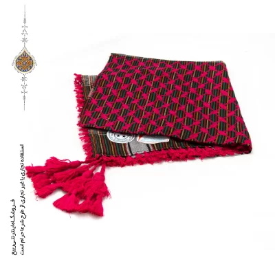 چفیه عربی رنگ سرخابی زمینه مشکی