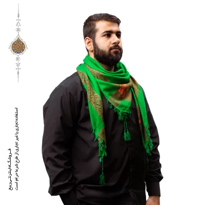 چفیه کشمیری رنگ سبز سیدی