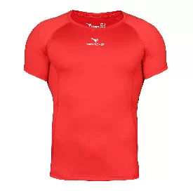 تی شرت ورزشی مردانه یقه گرد آستین کوتاه اندامی مدل TS-117 رنگ قرمز