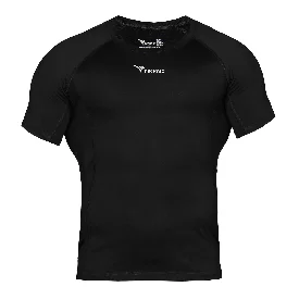 تی شرت ورزشی مردانه یقه گرد آستین کوتاه اندامی مدل TS-117 رنگ مشکی