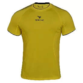 تی شرت یقه گرد آستین کوتاه ورزشی مردانه مدل TS-132 رنگ زرد