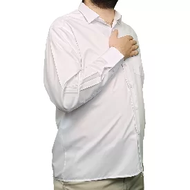 پیراهن یقه معمولی کلاسیک رنگ سفید