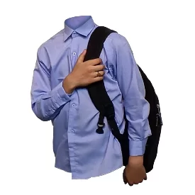 پیراهن کودکانه آبی مدل یقه معمولی