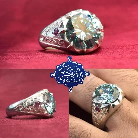 انگشتر موزونایت الماس روسی زیبا