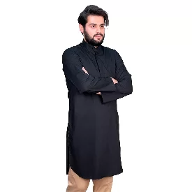 پیراهن مشکی پاکستانی یقه آخوندی