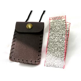 حرز امام جواد دست نویس ساعات سعد پوست آهو به همراه کیف چرمی طبیعی - کد 83025
