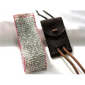 حرز امام جواد بر پوست آهو در ساعات سعد به همراه جادعایی کیف چرم طبیعی - کد 82355