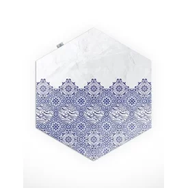 رومیزی چند ضلعی سنتی آبی و شعر